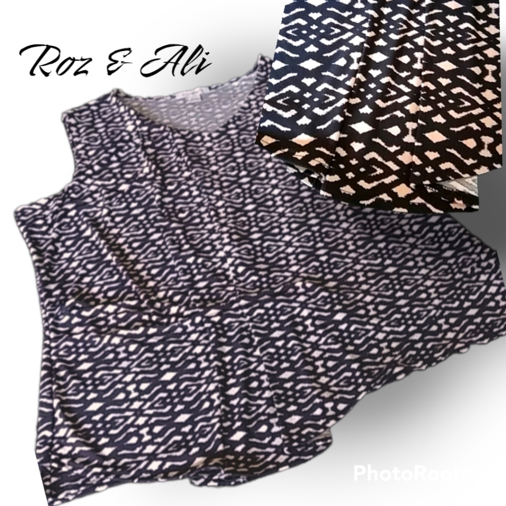 Roz and ali  XL black  and tan top